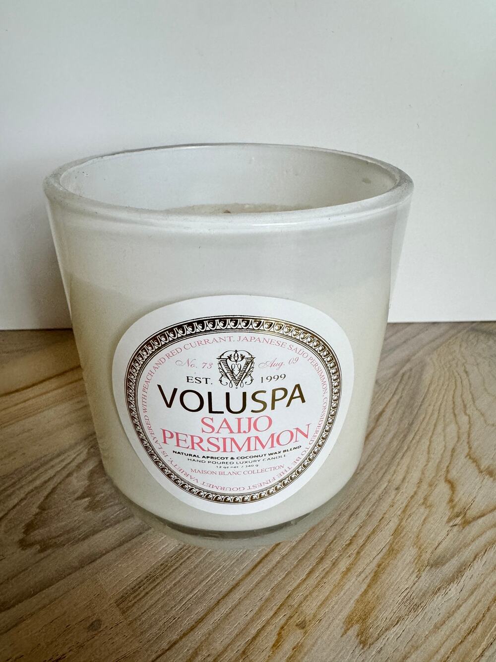 Voluspa Saijo Persimmon Jar Candle Natural Apricot & Coconut Wax 12oz NEW